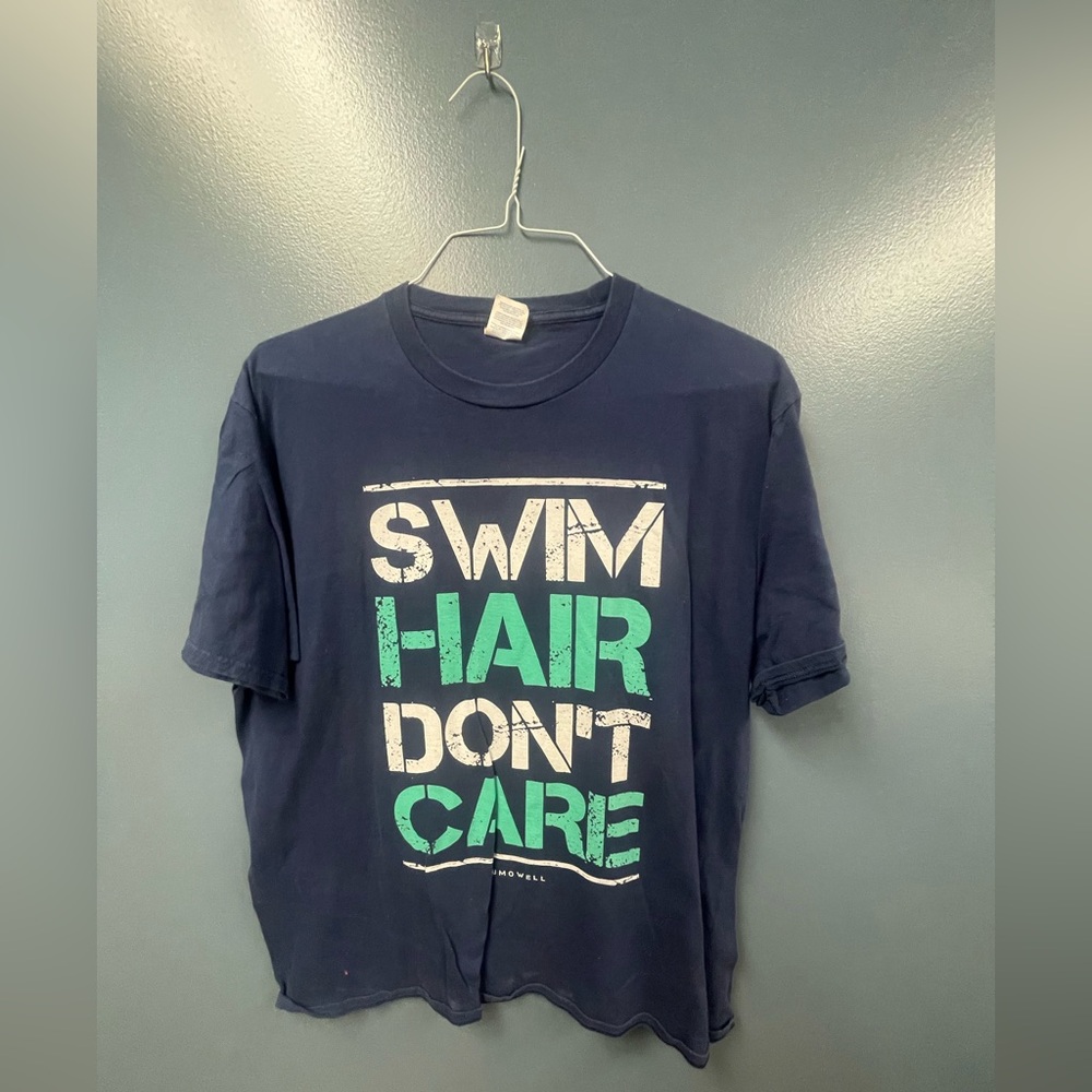 Swimming Blue Graphic T-Shirt: Swim Hair